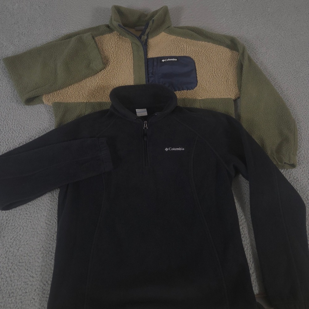 LOT OF 2 Columbia Pullover Womens XL Multi Lodge Sherpa Fleece 1/2 Zip Outdoors